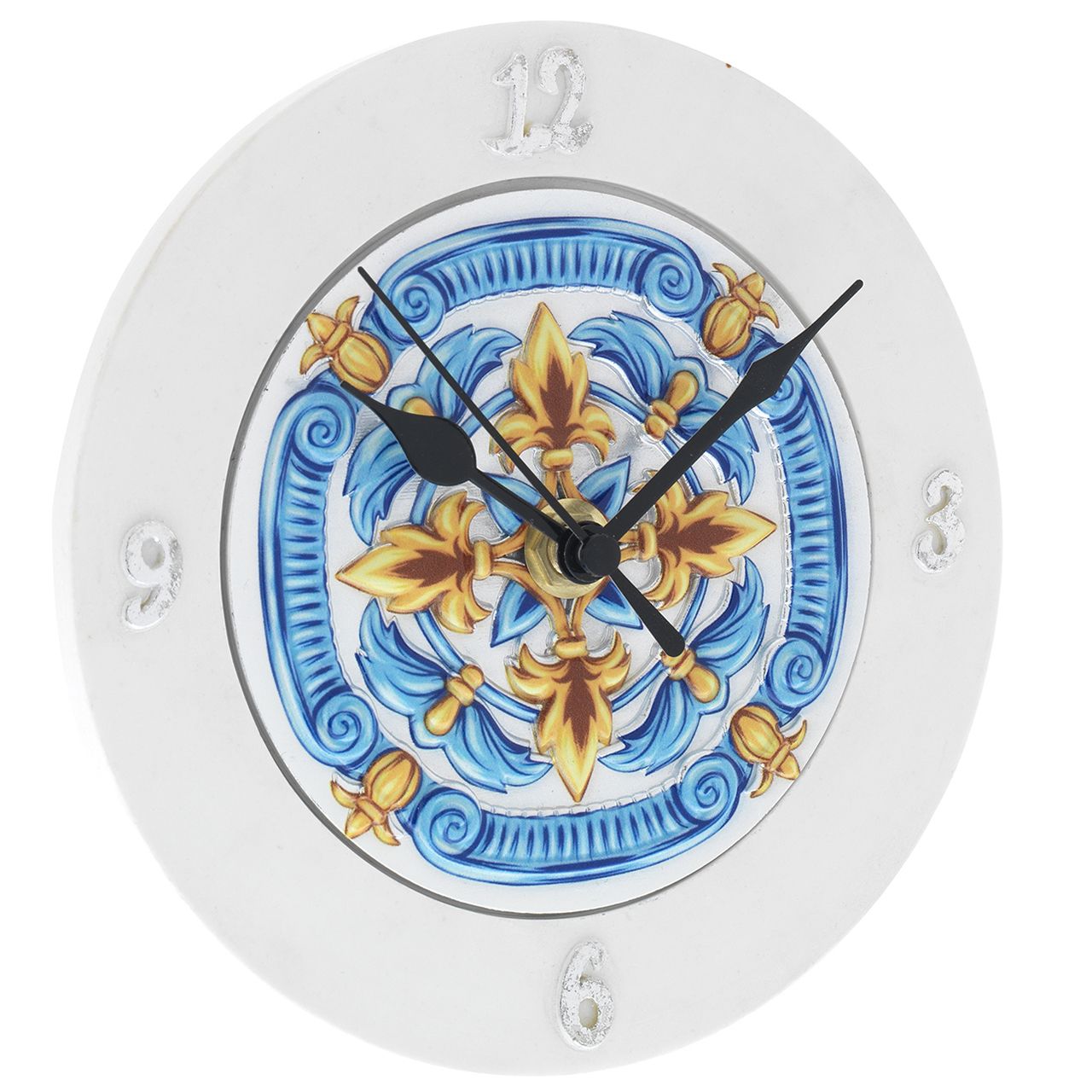 OROLOGIO TONDO D. 15 CON DECO MAIOLICA
